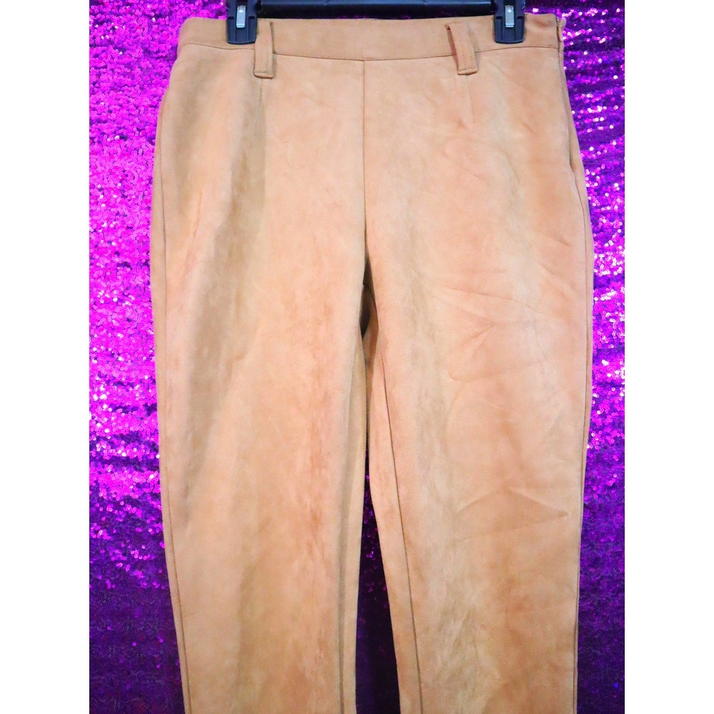 Tan Faux Suede Pants Size M Fashion Nova Womens Stretch Skinny Trousers